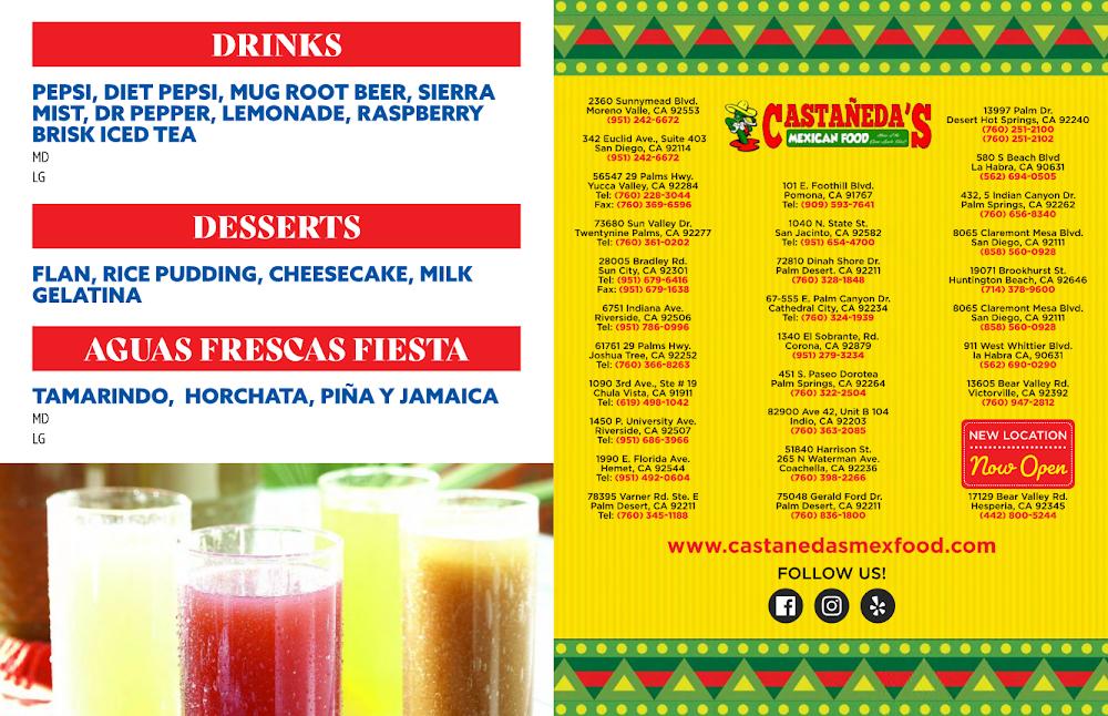 Castañeda's Mexican Food Menu image 1